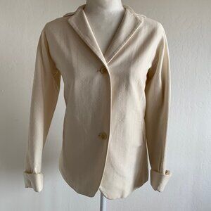 Vintage Jil Sander Ivory Textured Two Button Blazer - IT 36, US 2/4
